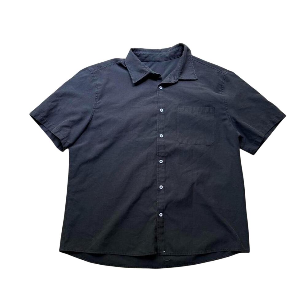 Vintage Black Buttoned Up Men's XL Dress Shirt